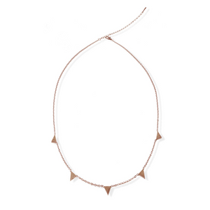 jj+rr Stationed Triangle Necklace Rose Gold 8N1RG