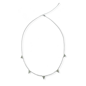 jj+rr Stationed Triangle Necklace Silver 8N1S