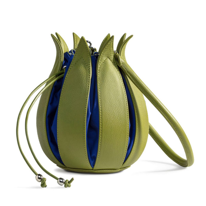 bylin Structure Leather Tulip Bag Lime Cobalt 071305