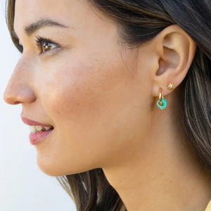 Kris Nations Sunburst Crystal Studs Gold E779-G