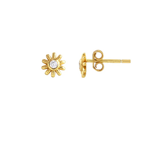 Kris Nations Sunburst Crystal Studs Gold E779-G