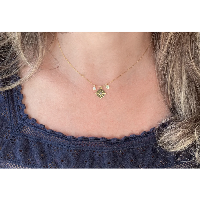 AJS Sunburst Talisman Charm Necklace Gold N1530
