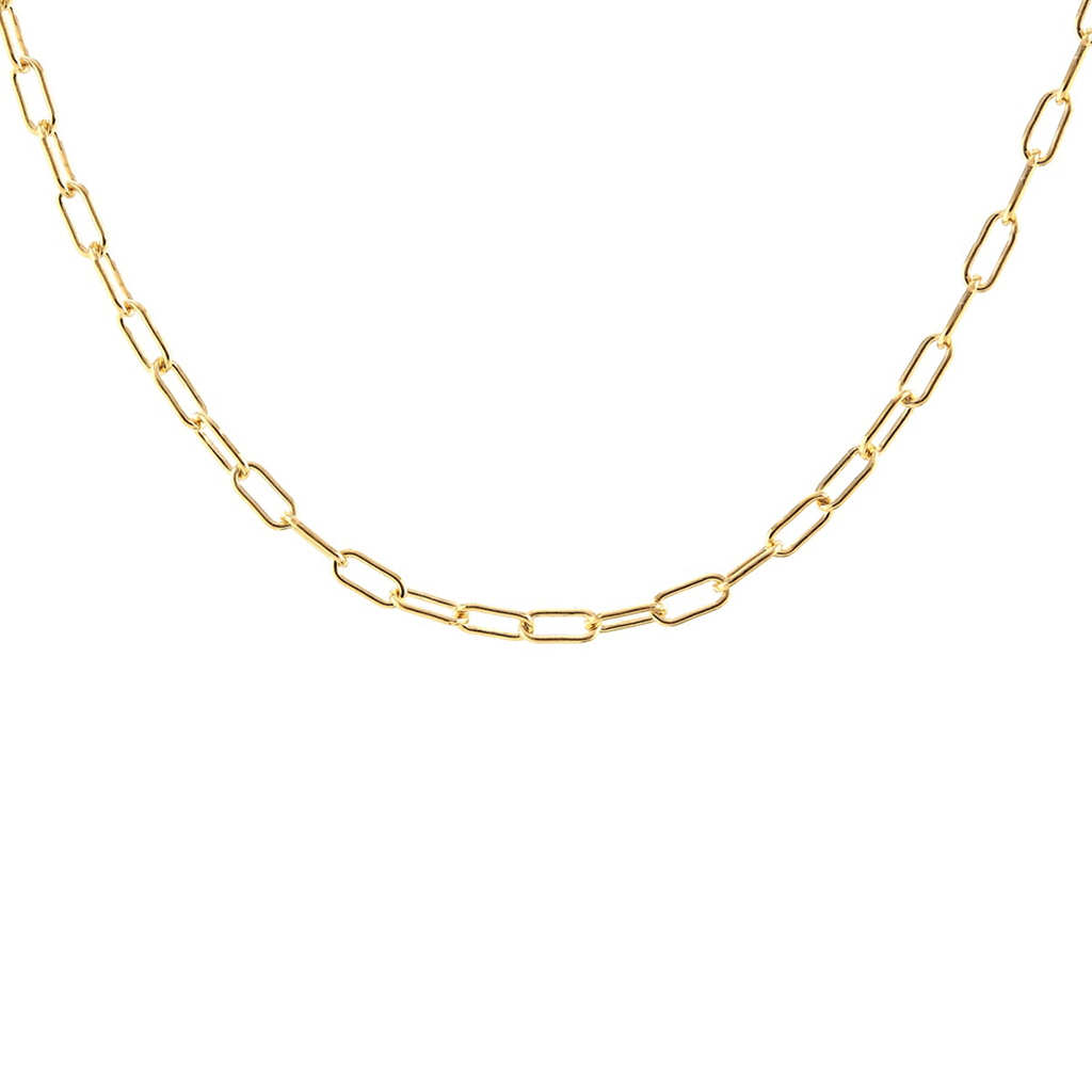Kris Nations Thick Drawn Cable Chain Necklace Gold N866-G