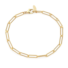 Kris Nations Thick Paperclip Chain Bracelet Gold B383-G