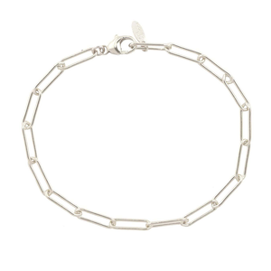 Kris Nations Thick Paperclip Chain Bracelet Silver B383-S