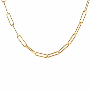 Kris Nations Thick Paperclip Chain Necklace Gold N867-G