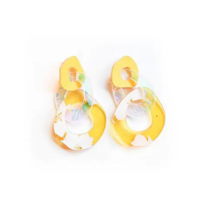 dconstruct Triple Link Earrings Mellow Lunar Fleur Vitamin C M-LU-FVC-ELNK3