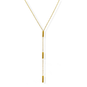 jj+rr Triple Rectangle Y-Necklace Gold 9N22G
