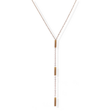 jj+rr Triple Rectangle Y-Necklace Rose Gold 9N22RG