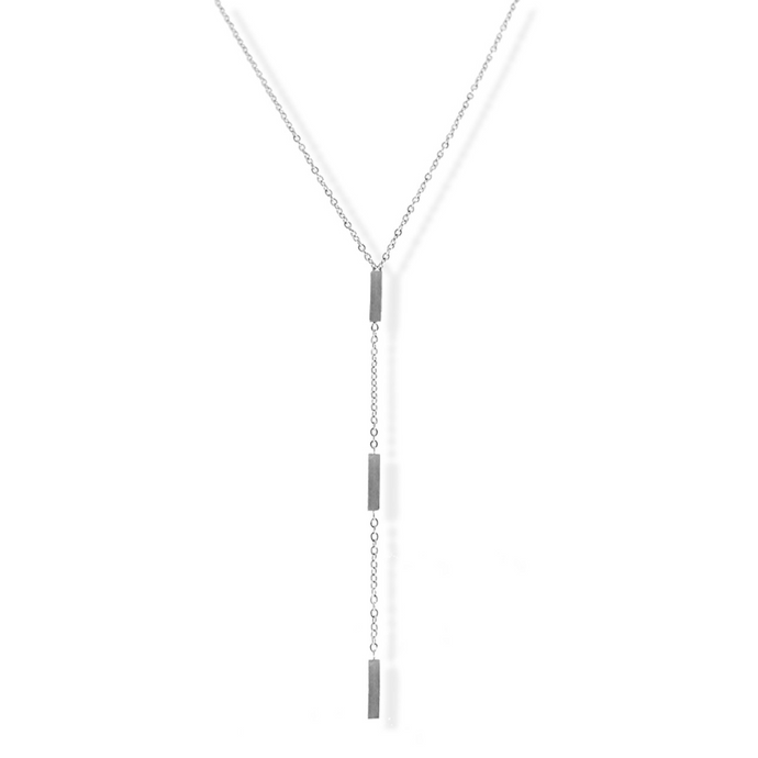 jj+rr Triple Rectangle Y-Necklace Silver 9N22S