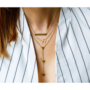 jj+rr Triple Triangle Y-Necklace Gold 9N20G