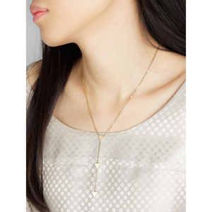 jj+rr Triple Triangle Y-Necklace Gold 9N20G