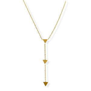 jj+rr Triple Triangle Y-Necklace Gold 9N20G