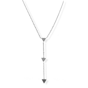 jj+rr Triple Triangle Y-Necklace Silver 9N20S
