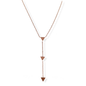 jj+rr Triple Triangle Y-Necklace Rose Gold 9N20RG