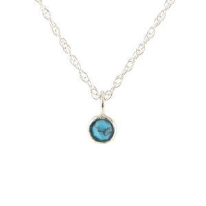 Kris Nations Turquoise Charm Necklace Silver N779-S-TRQ