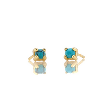 Kris Nations Turquoise Prong Set Studs Gold E669-G-TRQ
