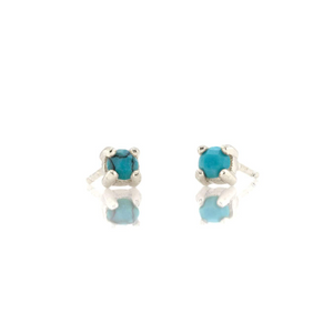 Kris Nations Turquoise Prong Set Studs Silver E669-S-TRQ
