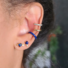 Kris Nations Two Stone Lapis & White Topaz Studs E734-G-LAP