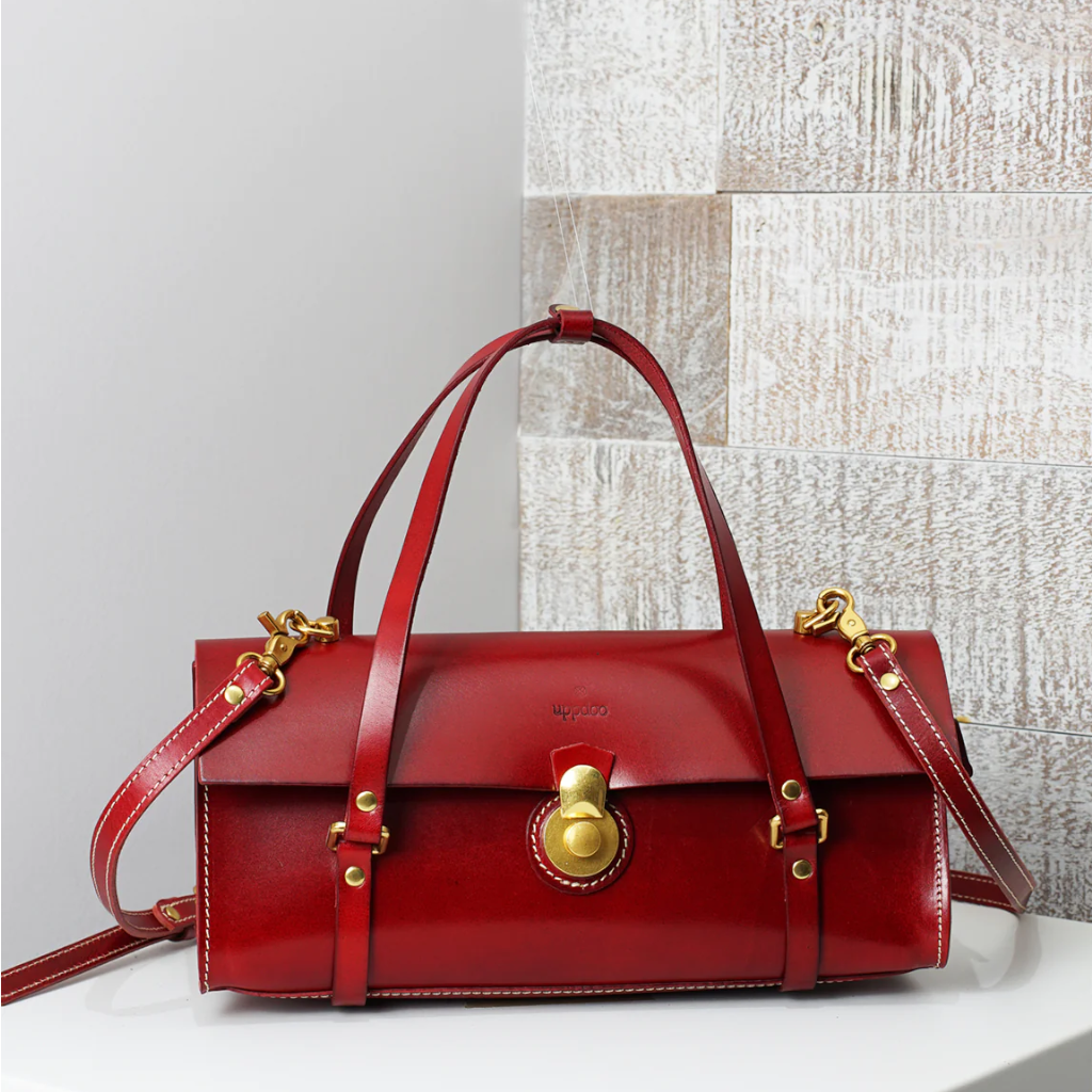 Uppdoo Vive Baguette Satchel Ruby