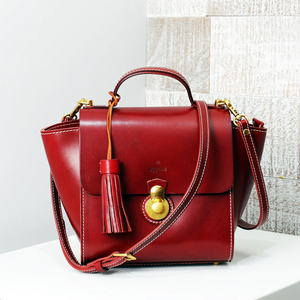 Uppdoo Vive Top Handle Satchel Ruby