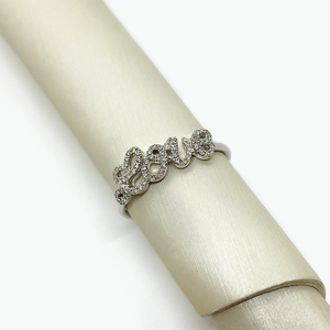 Diamond Love Script Ring