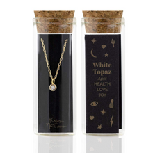 Kris Nations White Topaz Charm Necklace Gold N778-G-WHTPZ