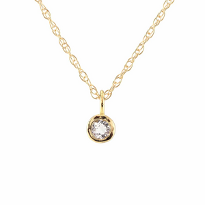 Kris Nations White Topaz Charm Necklace Gold N778-G-WHTPZ