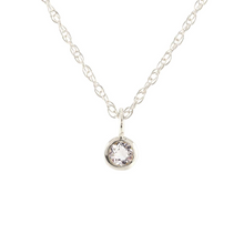 Kris Nations White Topaz Charm Necklace Silver N778-S-WHTPZ