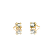 Kris Nations White Topaz Prong Set Studs Gold E669-G-WHTPZ