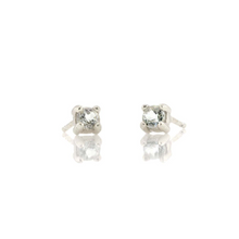 Kris Nations White Topaz Prong Set Studs Silver E669-S-WHTPZ