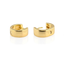 Kris Nations Wide Hinged Huggie Hoops Gold E686-G