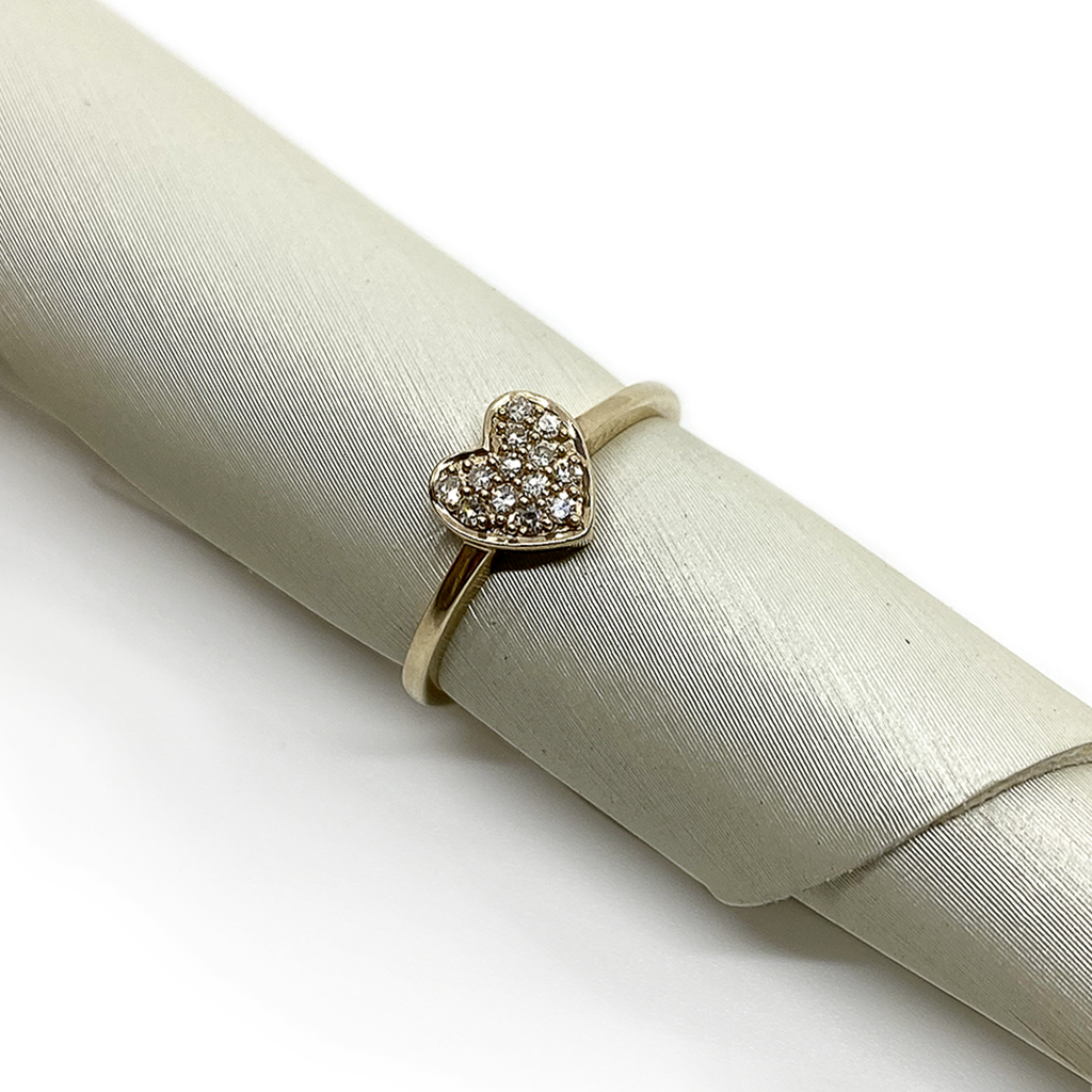 Pave on sale heart ring