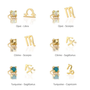 Kris Nations Birthstone & Zodiac Combo Studs E601/E669